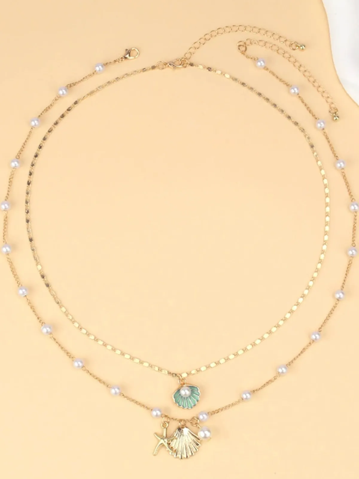 Clearance Retro Stage Pentagram Pearl Shell Necklace