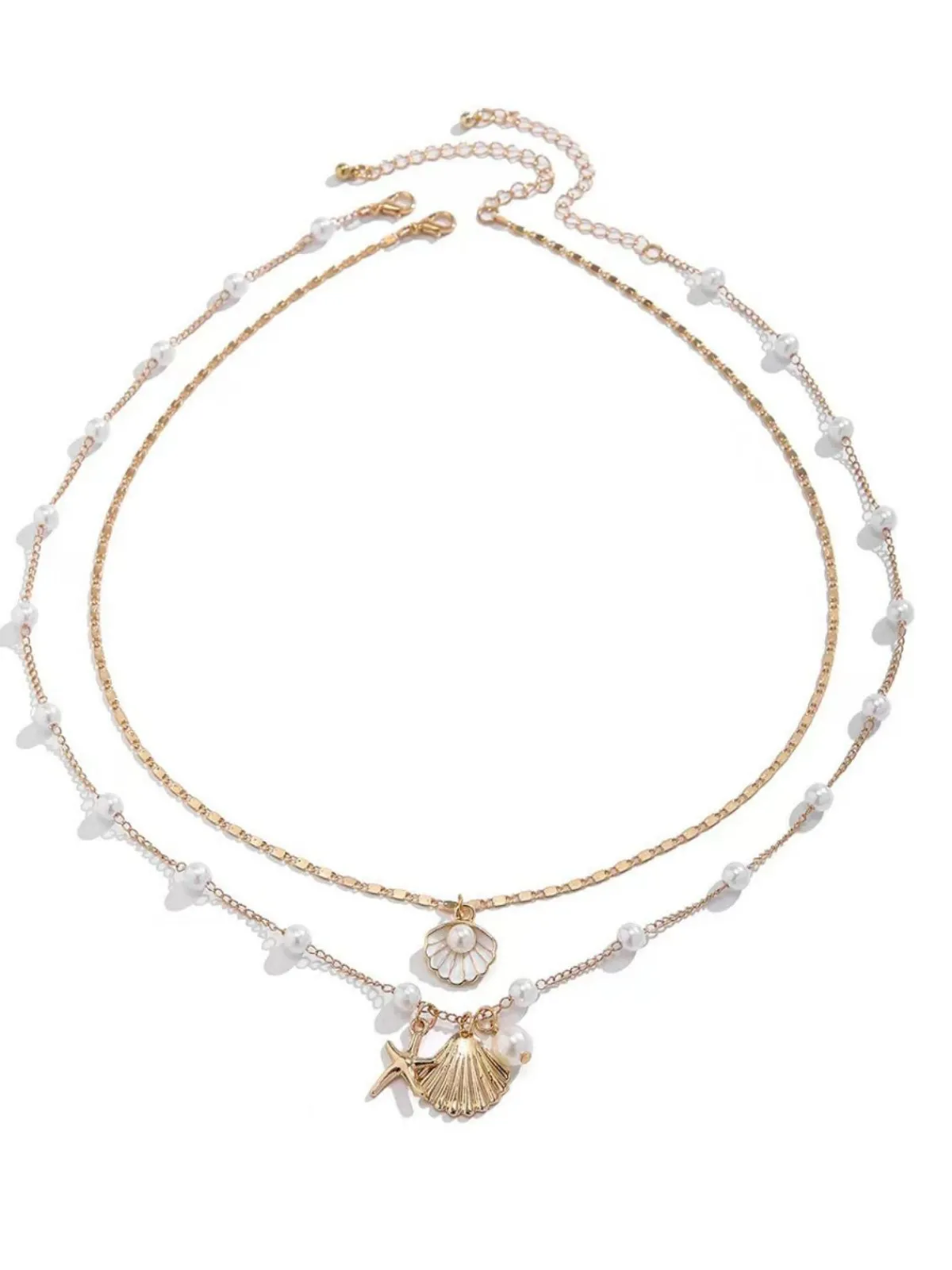 Clearance Retro Stage Pentagram Pearl Shell Necklace