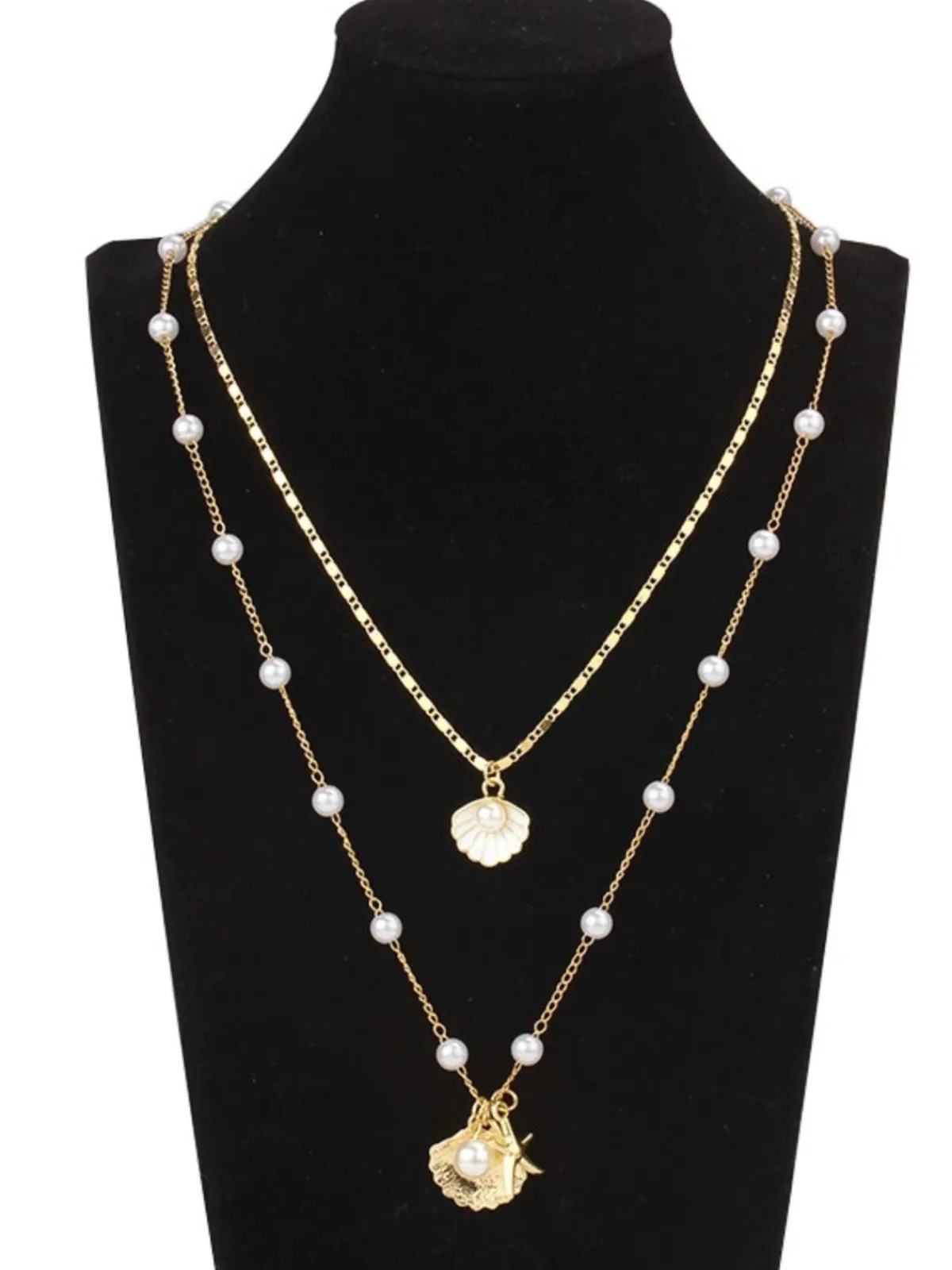 Clearance Retro Stage Pentagram Pearl Shell Necklace