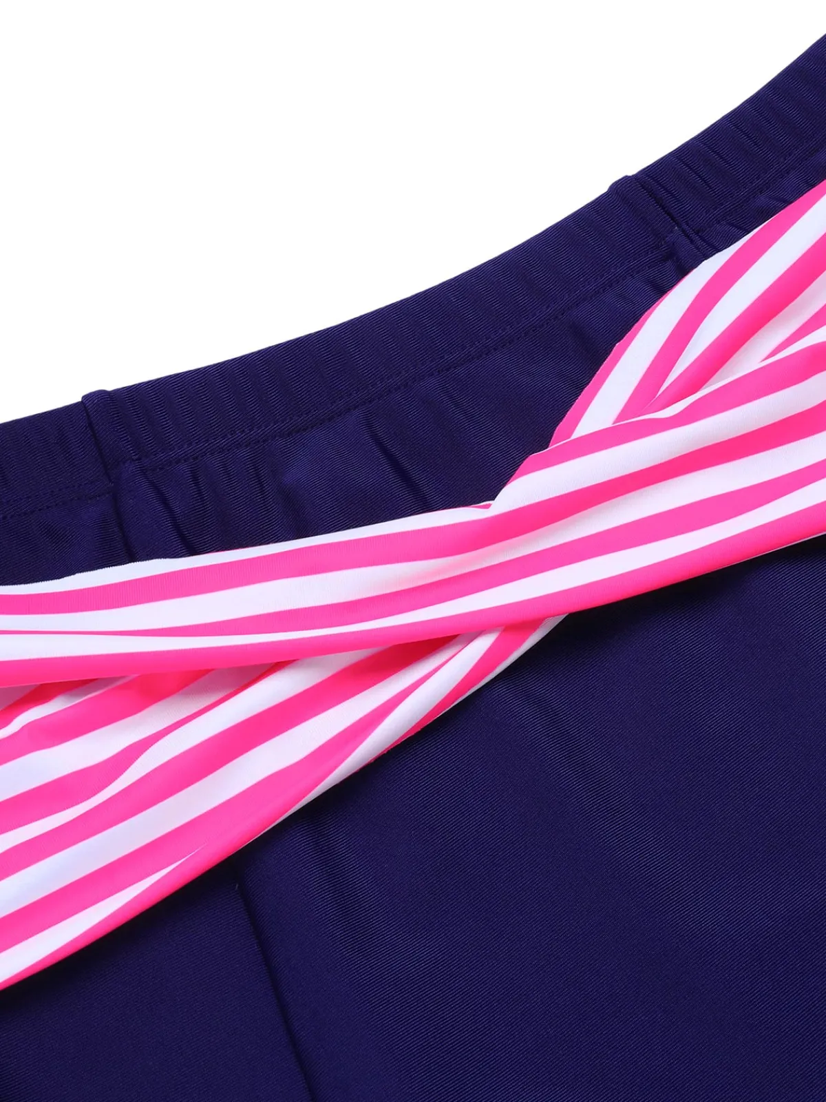Online Retro Stage 1950s Striped Halter Swimsuit Pink & Blue