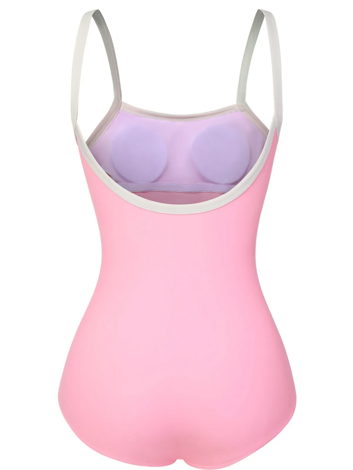 Discount Retro Stage & White 1950s U-Back Strap Swimsuit Pink