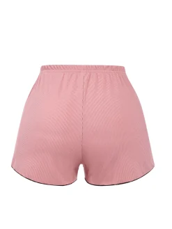 Outlet Retro Stage 1950s Bow Binding Ruffle Straps Pajamas Pink