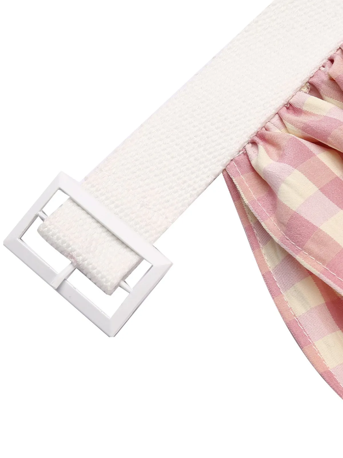 Online Retro Stage 1960s Checked Belted Pencil Dress Pink