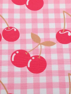 Best Retro Stage 1950s Cherry Spaghetti Strap Dress Pink