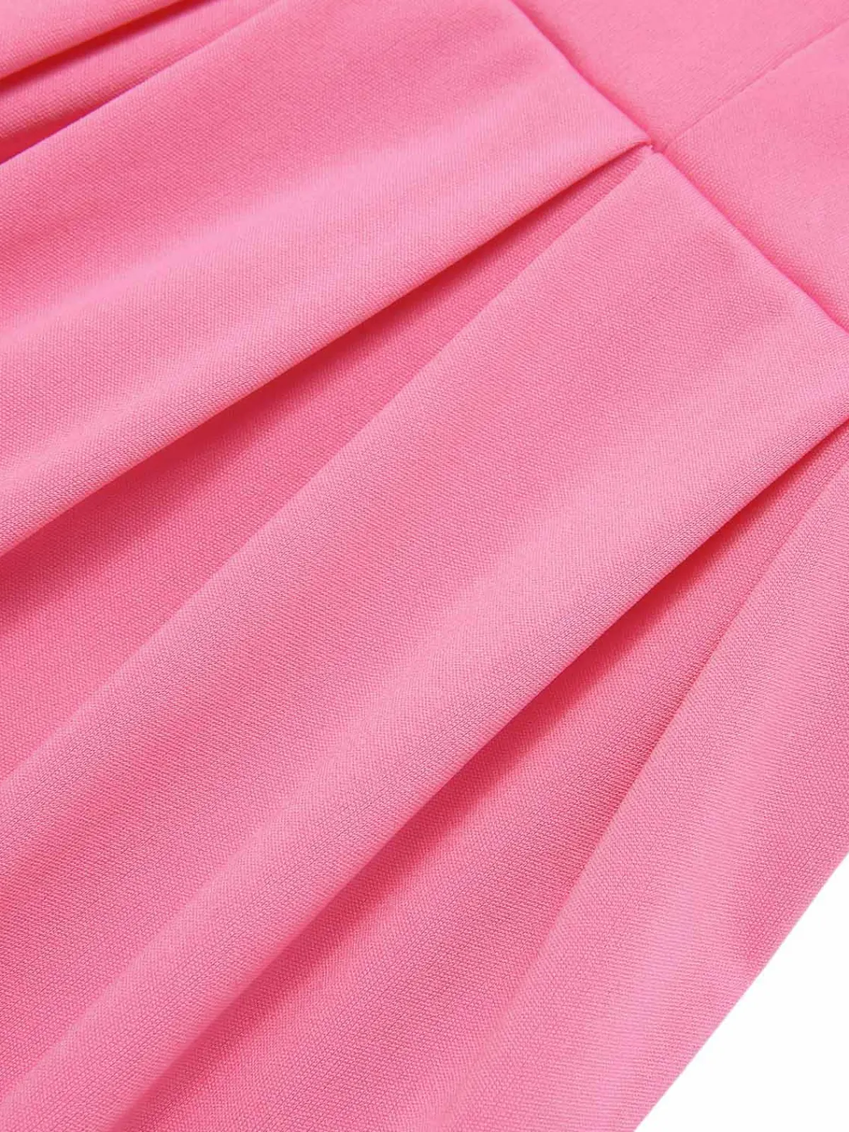 Sale Retro Stage 1950s Cold Shoulder Solid Dress Pink