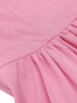 Best Retro Stage 1940s Doll Collar Solid Dress Pink