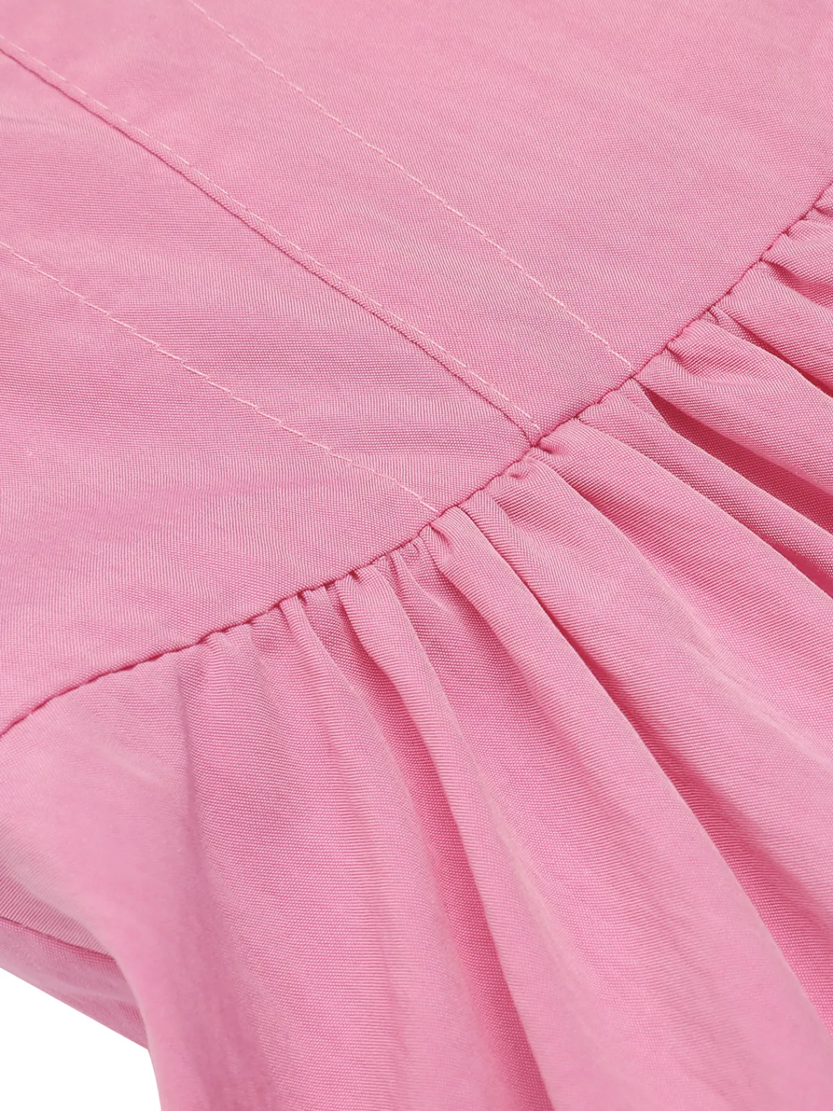 Best Retro Stage 1940s Doll Collar Solid Dress Pink