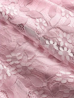 Fashion Retro Stage 1950s Floral Lace Swing Dress Pink