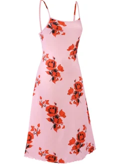 Fashion Retro Stage 1930s Floral Spaghetti Straps Nightgown Pink