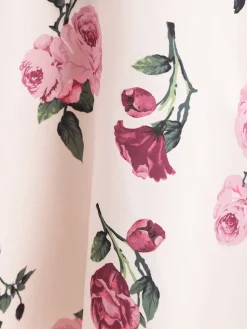 Hot Retro Stage 1950s Floral Spaghetti Strap Dress Pink