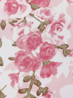 Best Retro Stage Pink 1950s Floral V-Neck Dress