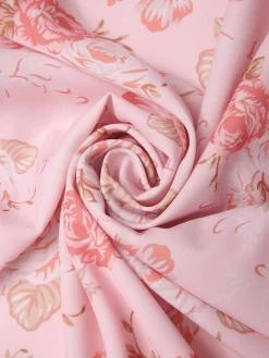 Fashion Retro Stage 1950s Floral V-Neck Halter Dress Pink