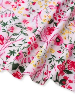 Outlet Retro Stage 1940s Flouce Sleeve V-Neck Floral Dress Pink