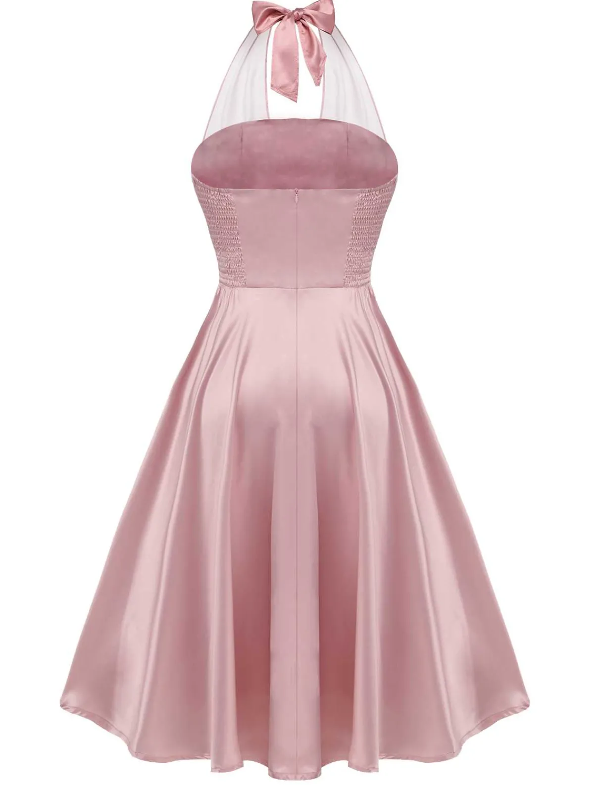 Hot Retro Stage 1950s Halloween Bloodstain Halter Dress Pink