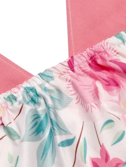 New Retro Stage 1950s Halter Floral Swing Dress Pink