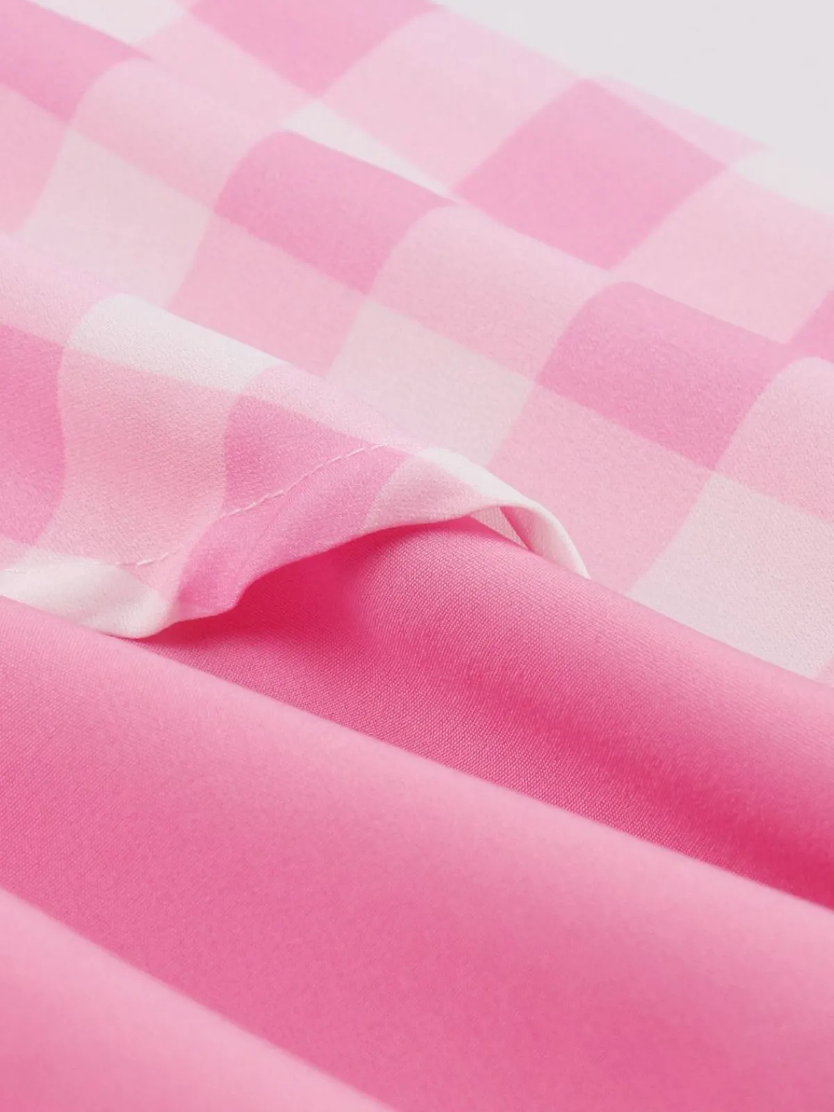 Clearance Retro Stage 1950s Halter Plaids Patchwork Dress Pink