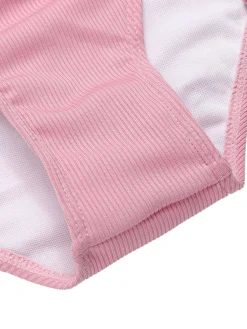 Hot Retro Stage Pink 1950s Halter Pleated Solid One-Piece Swimsuit Pale Pink