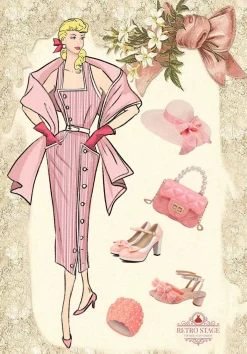 Sale Retro Stage 1960s Halter Stripes Belted Bodycon Dress Pink