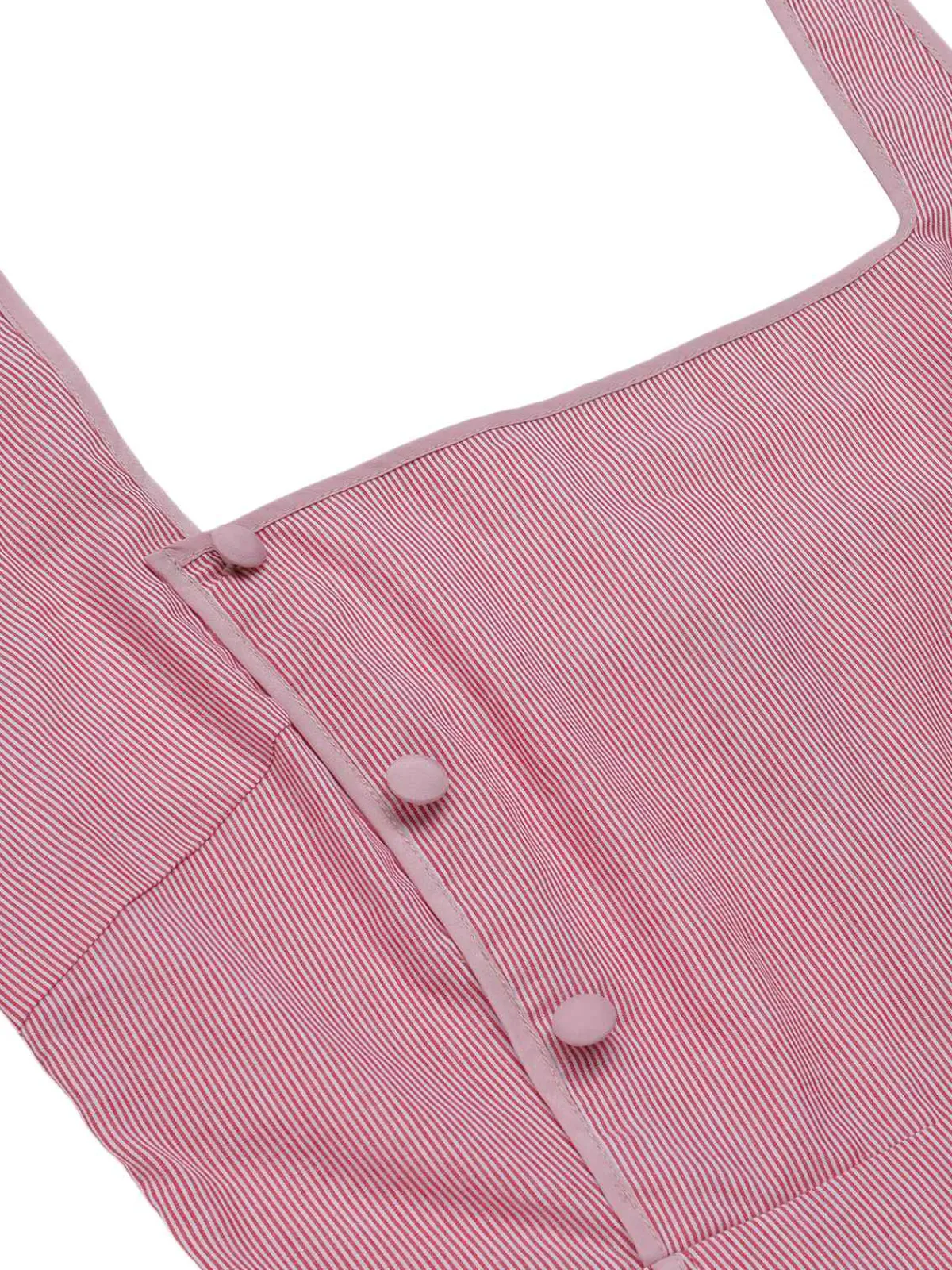 Sale Retro Stage 1960s Halter Stripes Belted Bodycon Dress Pink
