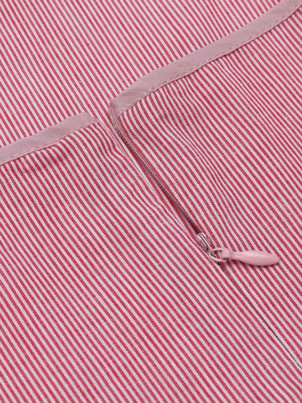 Sale Retro Stage 1960s Halter Stripes Belted Bodycon Dress Pink