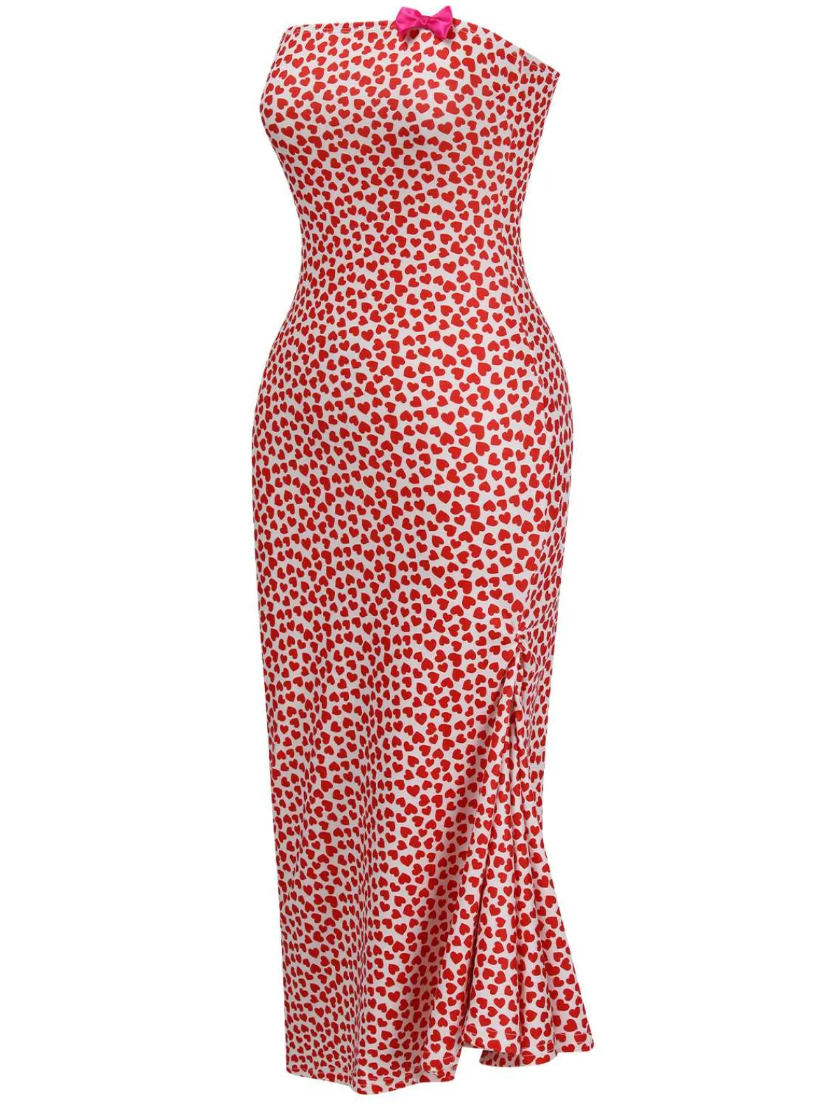Best Retro Stage 1930s Heart Bow Fishtail Dress Pink