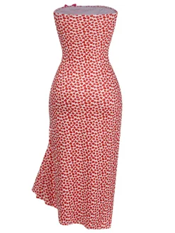 Best Retro Stage 1930s Heart Bow Fishtail Dress Pink