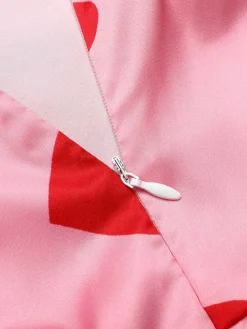 Clearance Retro Stage 1960s Heart Cowl Collar Sling Dress Pink