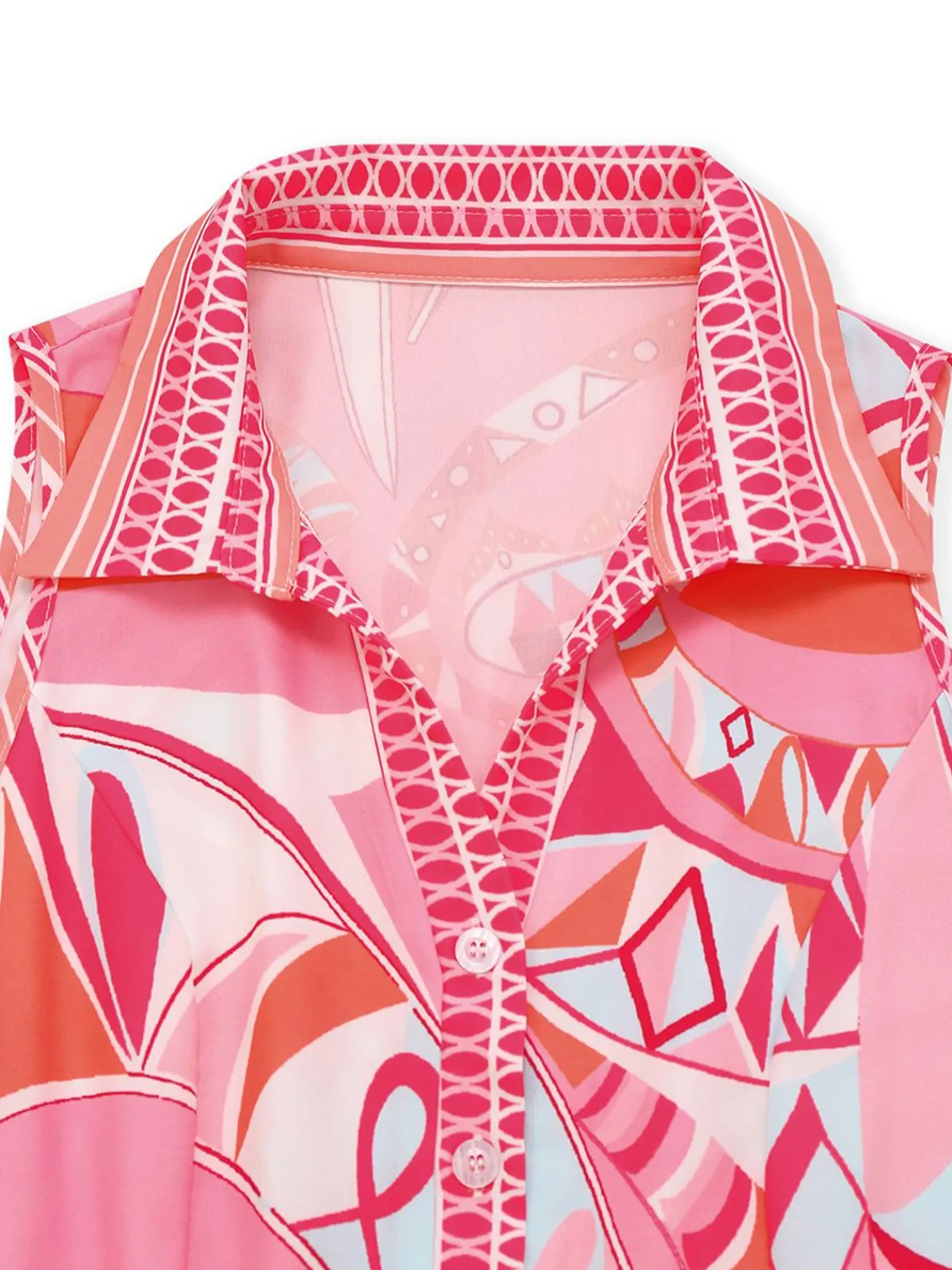 New Retro Stage 1930s Lapel Belted Boho Jumpsuit Pink