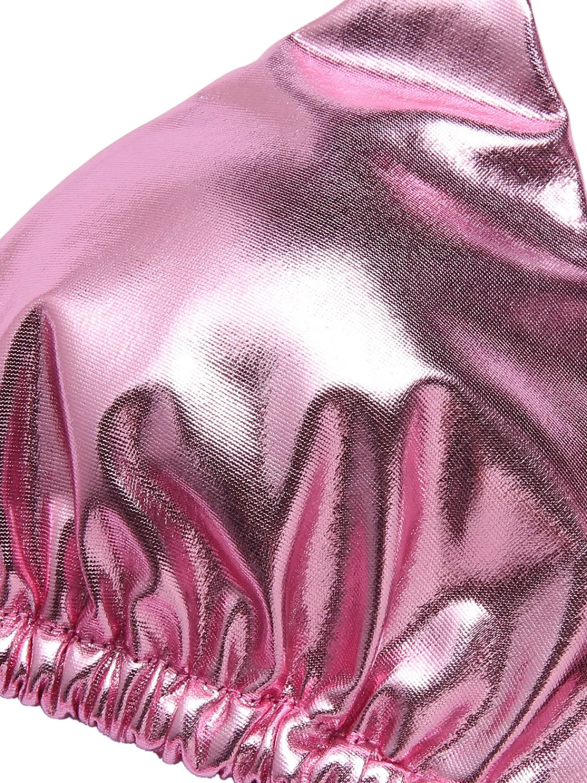 New Retro Stage 1970s Metallic 3D Heart Swimsuit Pink