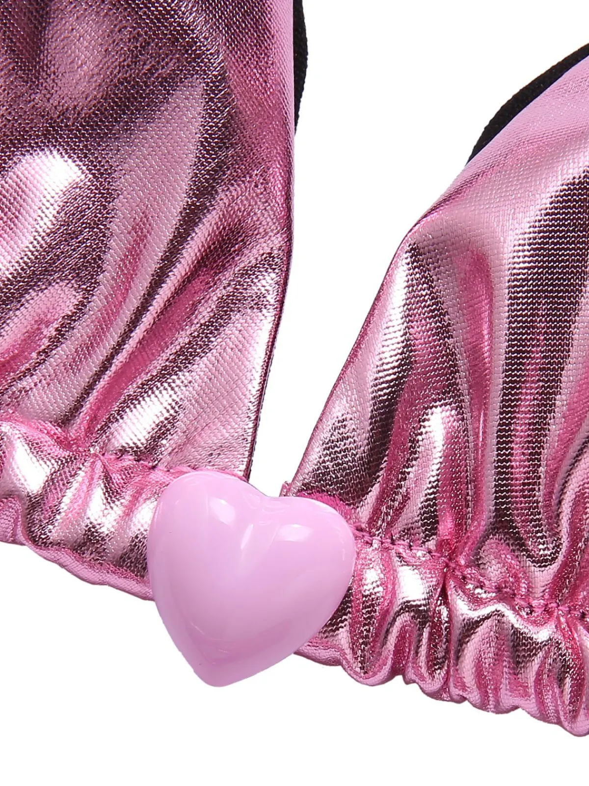 New Retro Stage 1970s Metallic 3D Heart Swimsuit Pink