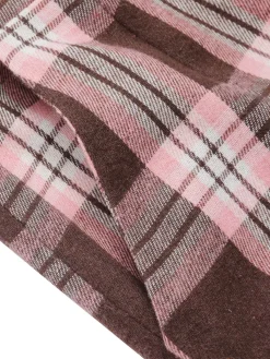 Discount Retro Stage 1930s Off-Shoulder Plaids Jumpsuit Pink