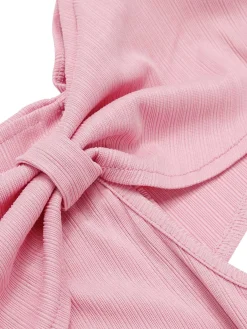 Discount Retro Stage 1930s Off-Shoulder Plaids Jumpsuit Pink