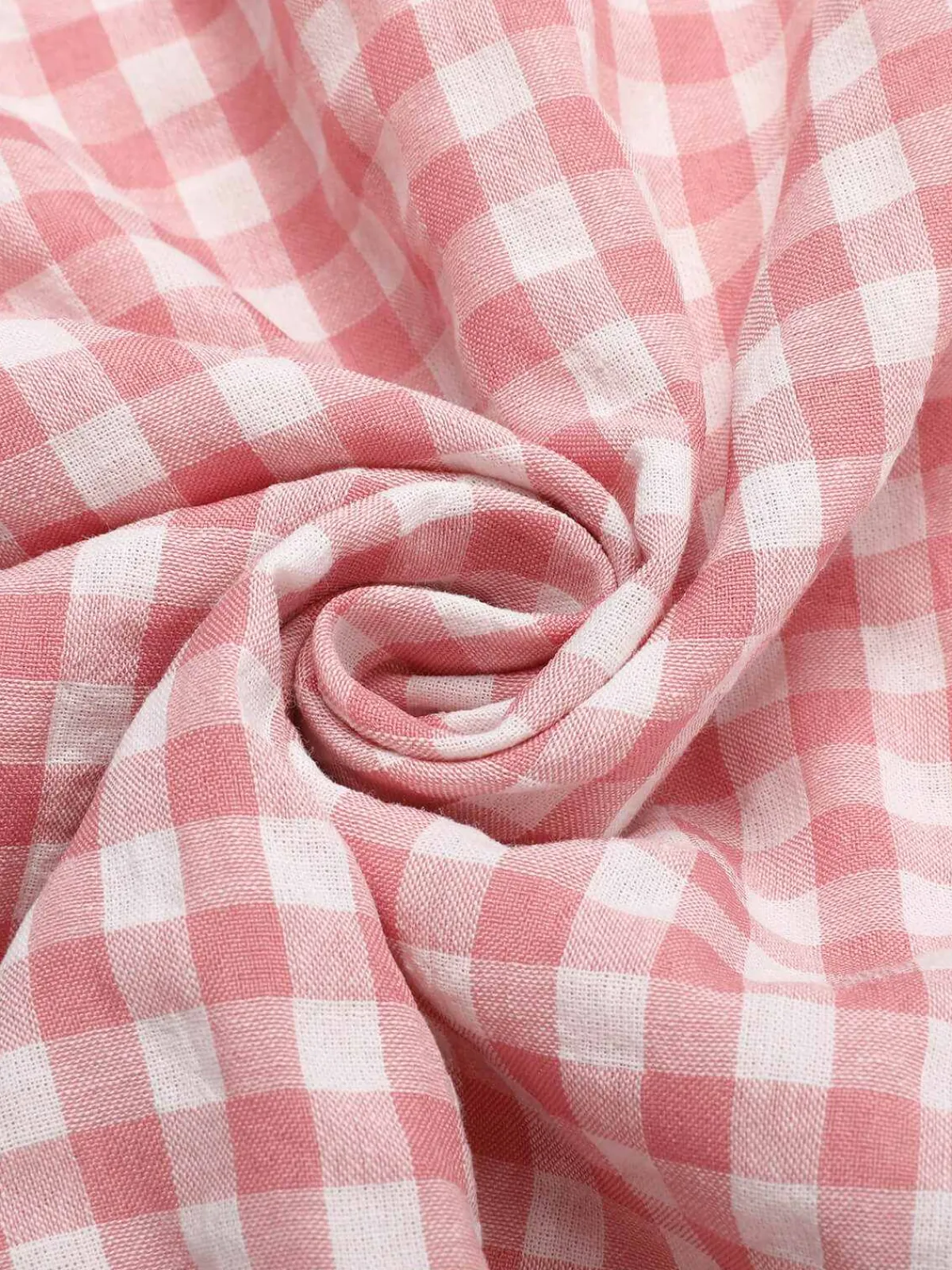 Discount Retro Stage 1950s Plaid Cotton Off-Shoulder Dress Pink
