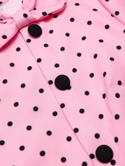 Outlet Retro Stage 1950s Polka Dot Bow Romper Pink