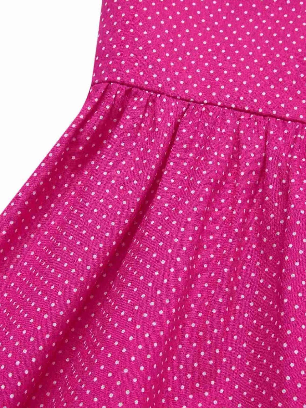 Best Retro Stage 1950s Polka Dots Halter Cotton Dress Pink
