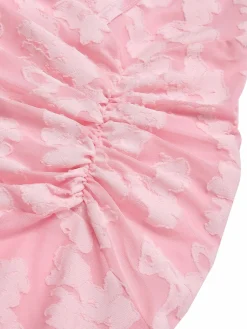 Fashion Retro Stage 1930s Printed Textured Fishtail Strapless Dress Pink