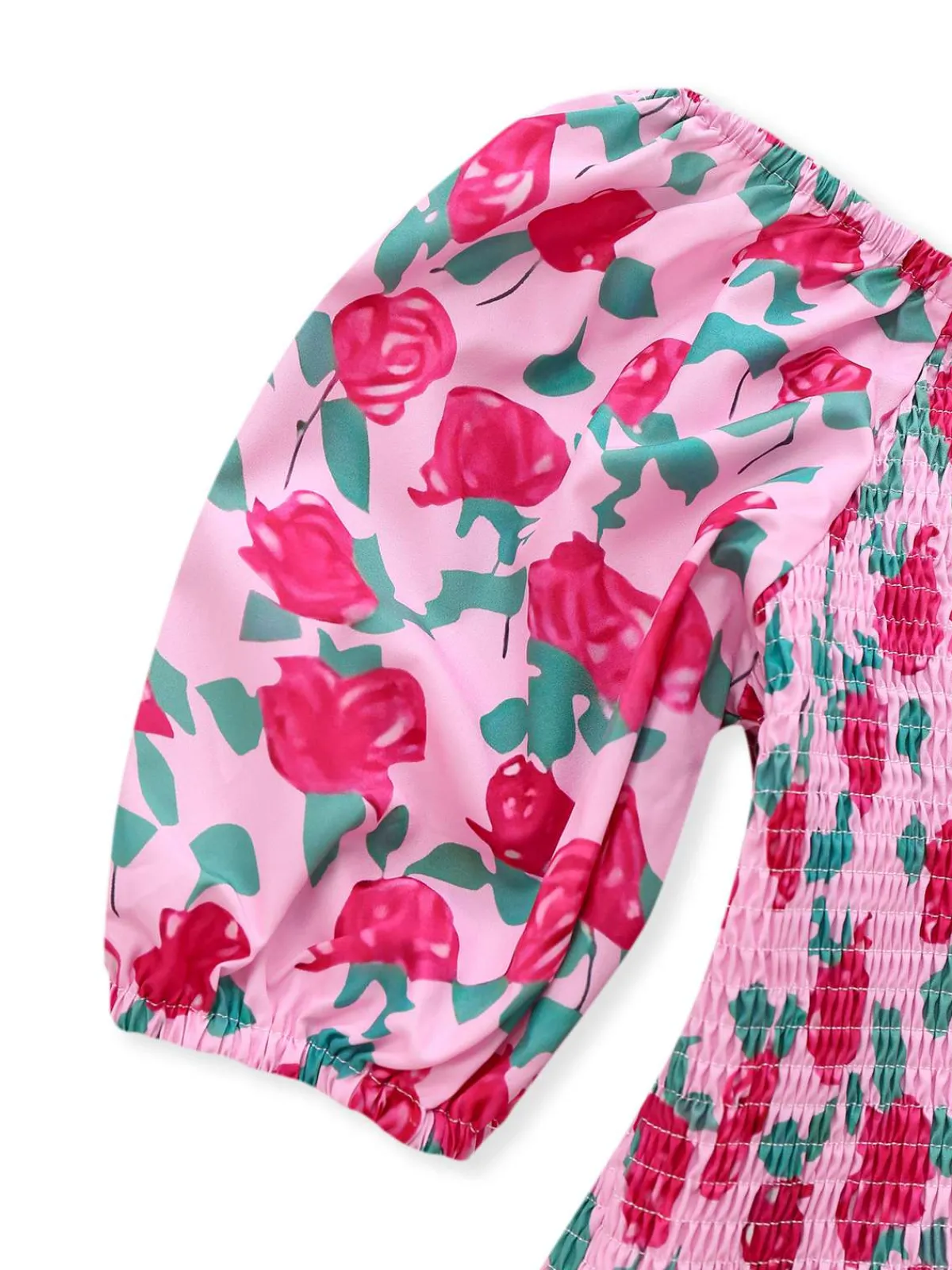 Discount Retro Stage 1930s Rose Puff Sleeve Jumpsuit Pink