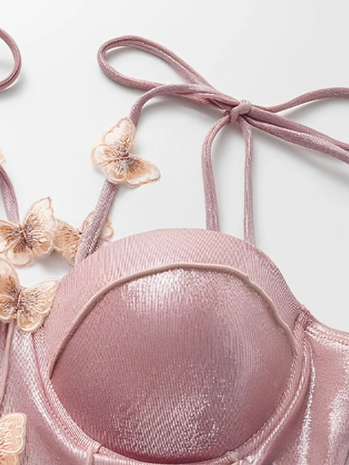 Discount Retro Stage 1950s Shimmery 3D Butterflies One-Piece Swimsuit Pink