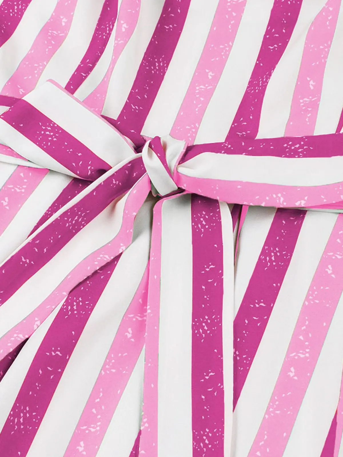 Best Retro Stage Pink 1950s Shoulder Tie Belted Stripes Dress