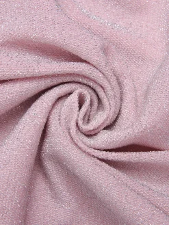 Online Retro Stage Pink 1960s Solid Glitter Pleated Strap Dress Pale Pink