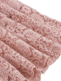Discount Retro Stage 1950s Solid Lace Heart Collar Dress Pink