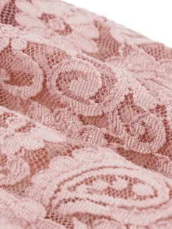 Discount Retro Stage 1950s Solid Lace Heart Collar Dress Pink