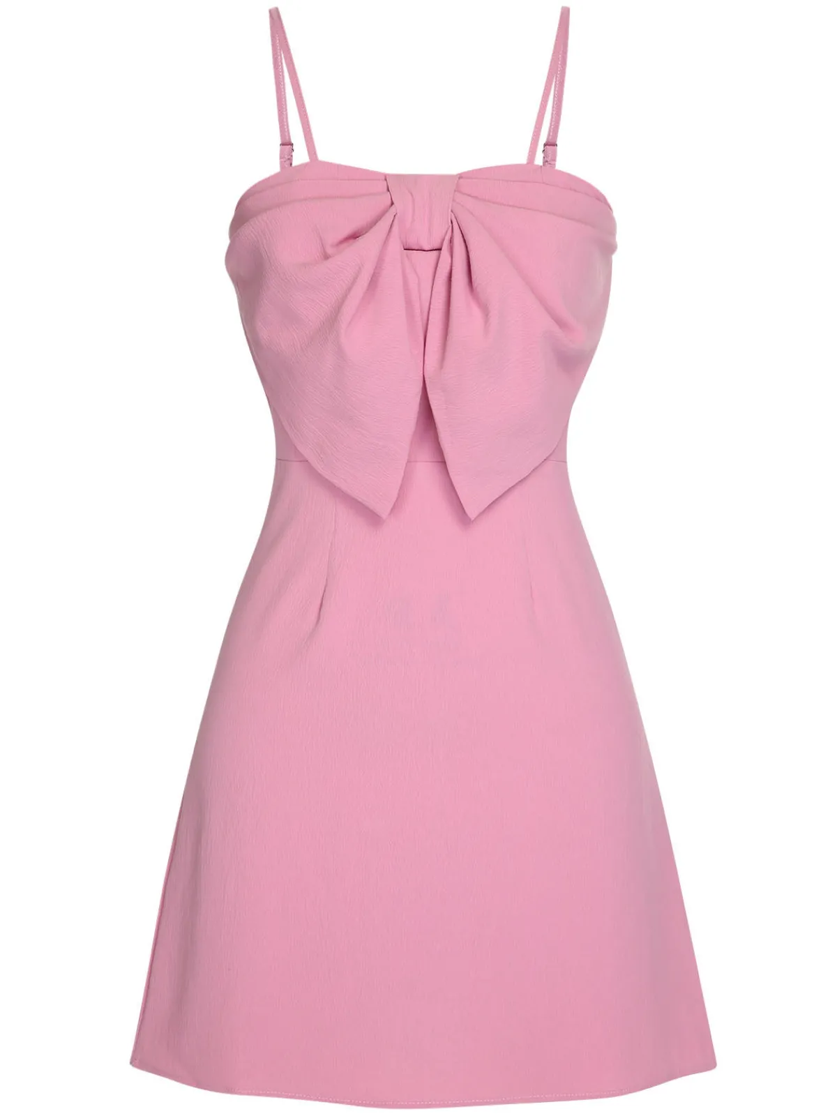 New Retro Stage 1960s Solid Spaghetti Straps Bow Dress Pink