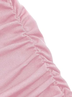 Fashion Retro Stage Pink 1930s Solid Wrinkles Fishtail Skirt Pale Pink