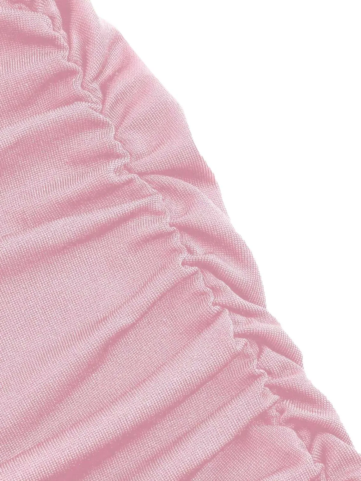 Fashion Retro Stage Pink 1930s Solid Wrinkles Fishtail Skirt Pale Pink
