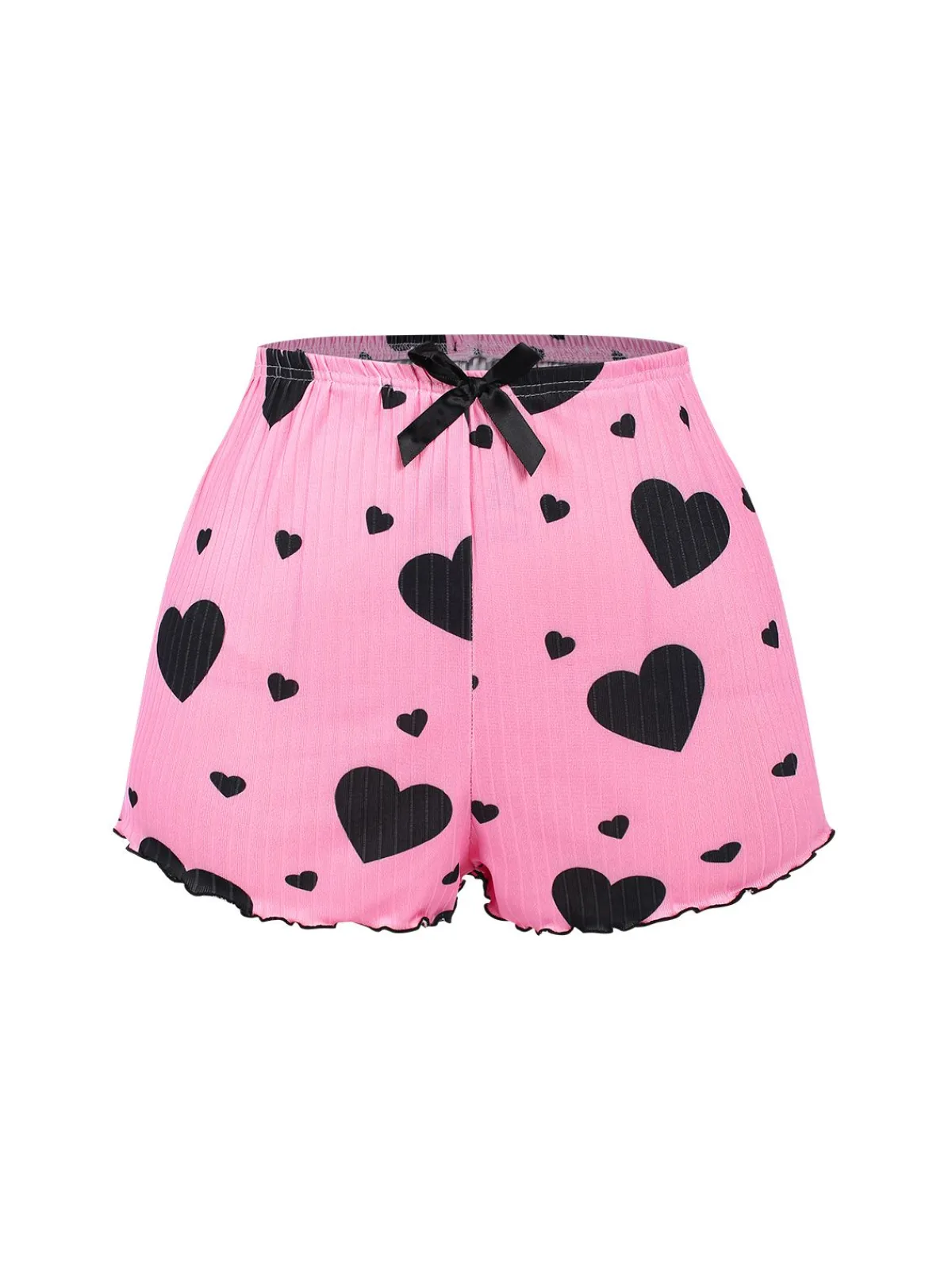 Clearance Retro Stage 1950s Spaghetti Strap Bow Heart Pajama Pink