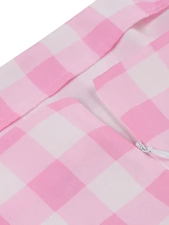 Hot Retro Stage 1950s Spaghetti Strap Plaid Swing Dress Pink