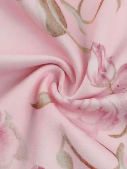 Outlet Retro Stage 1960s Spaghetti Strap Roses Nightgown Pink