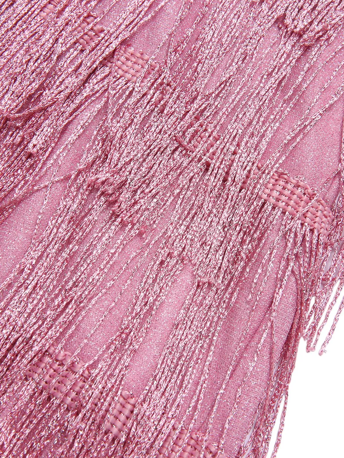 Fashion Retro Stage 1920s Spaghetti Strap V-Neck Fringe Dress Pink