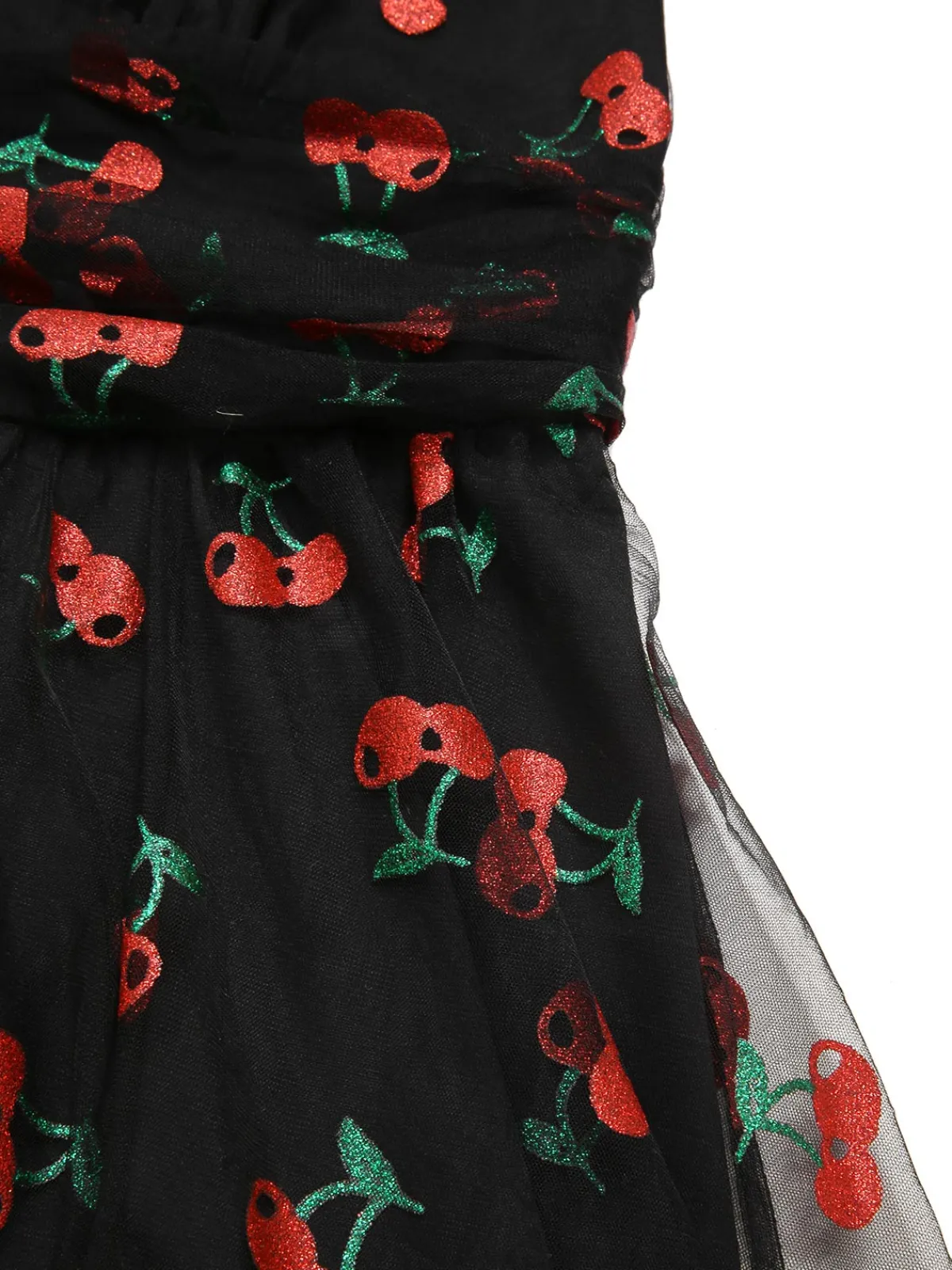 Best Retro Stage Pink 1950s Strawberry Mesh Swing Dress